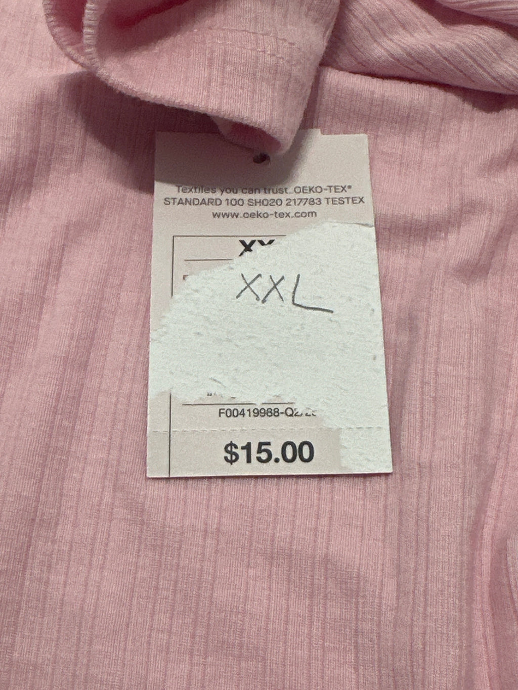 Auden women's pink ribbed long sleeve sleepwear top size XL view 4