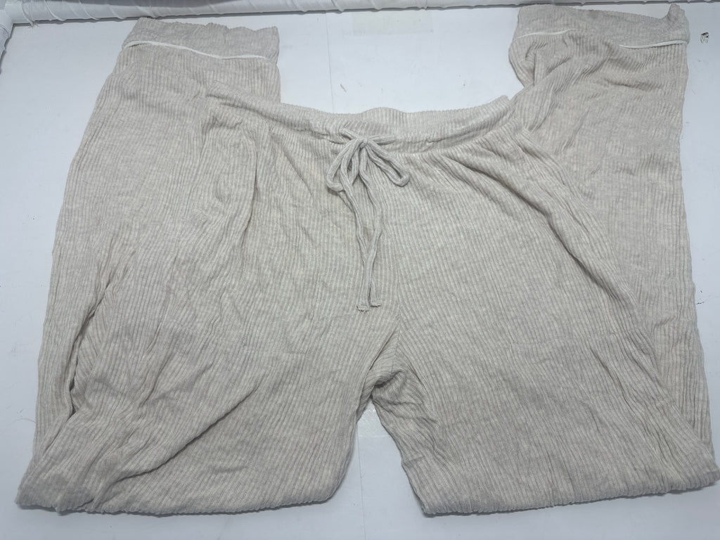 Auden women's ivory cozy ribbed sleepwear pants size S view 3