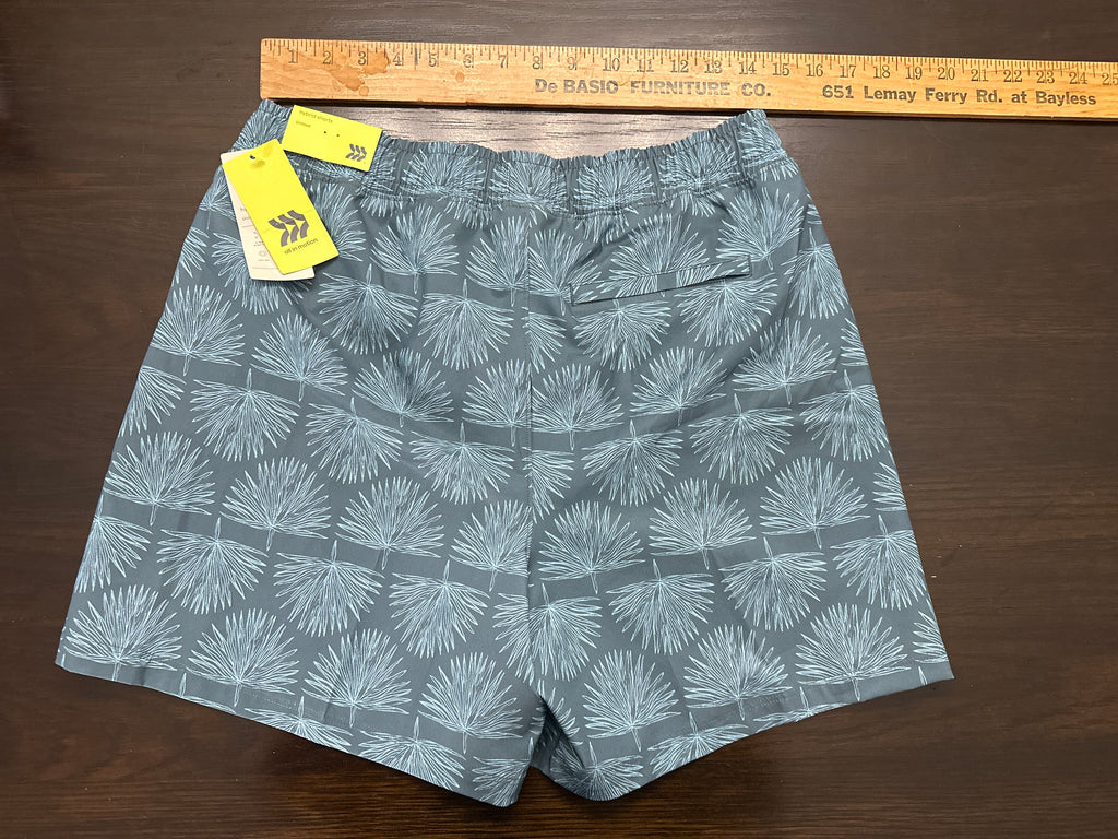 All in Motion Men's Hybrid Shorts 6 Blue Palm Print Medium