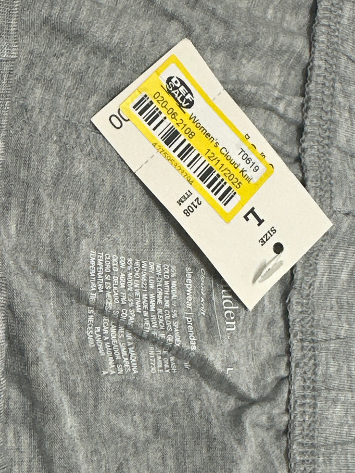 Auden women's heather gray Cloud Knit sleepwear shorts size L view 5