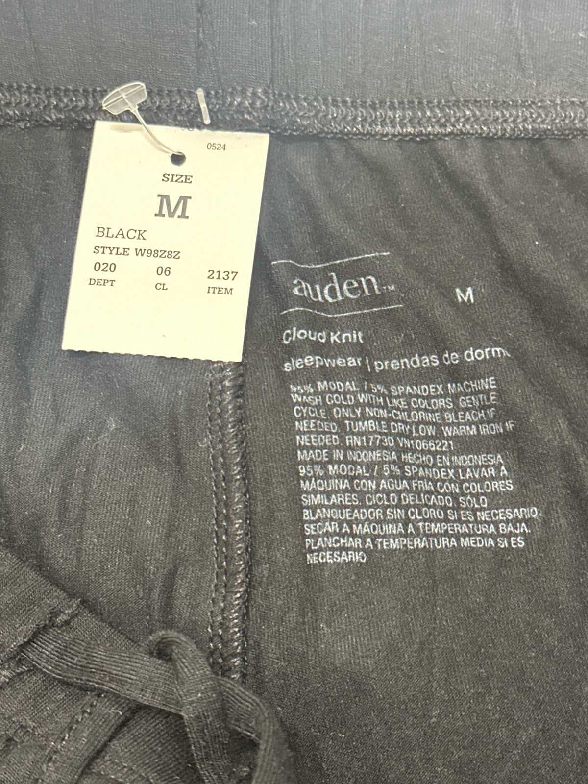 Auden women's black Cloud Knit sleepwear pants size M view 4
