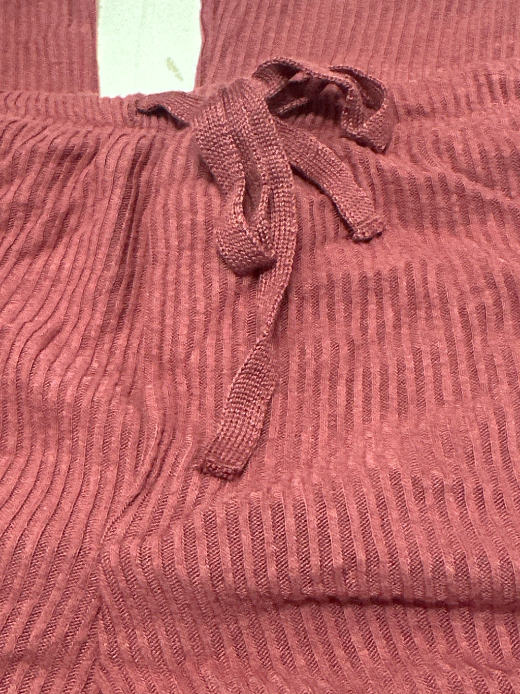 Auden Women's Burgundy Cozy Ribbed Wide Leg Lounge Pants Size XS