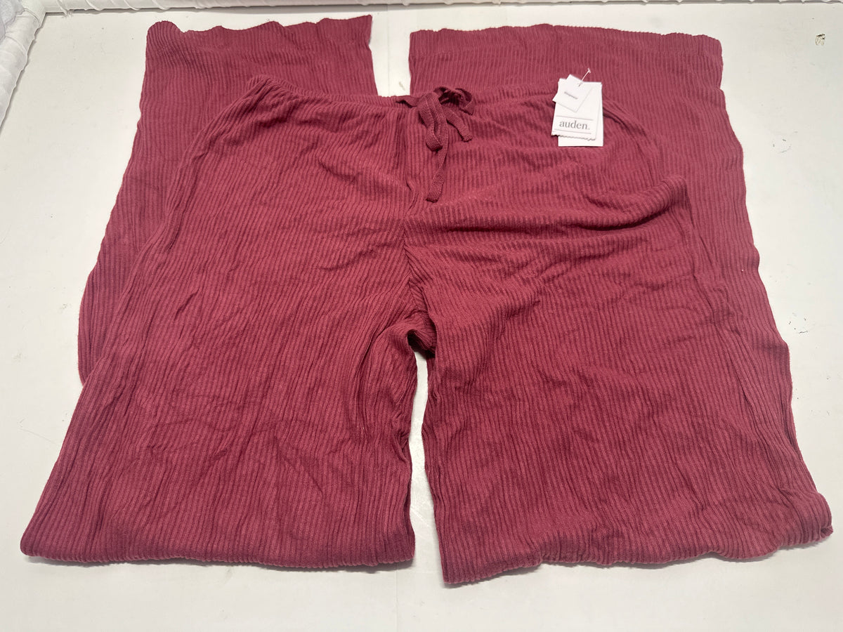 Auden Women's Burgundy Cozy Ribbed Wide Leg Lounge Pants Size XS