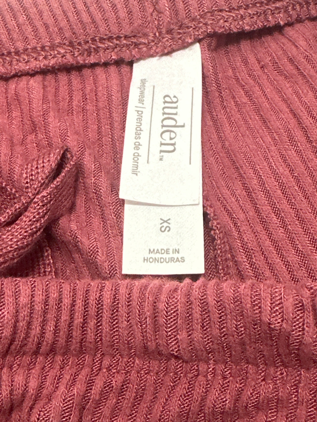 Auden Women's Burgundy Cozy Ribbed Wide Leg Lounge Pants Size XS