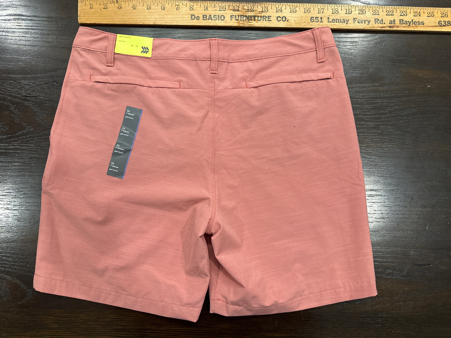 All in Motion™ Men’s Golf Shorts – 7" Inseam (Size 36), Sand / muted coral tone