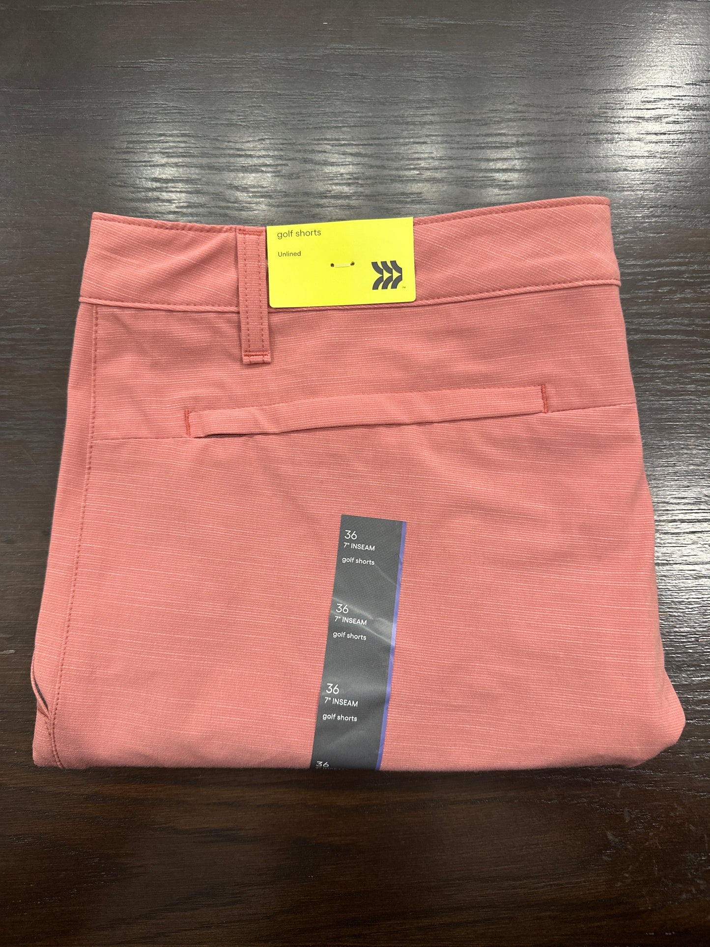 All in Motion™ Men’s Golf Shorts – 7" Inseam (Size 36), Sand / muted coral tone