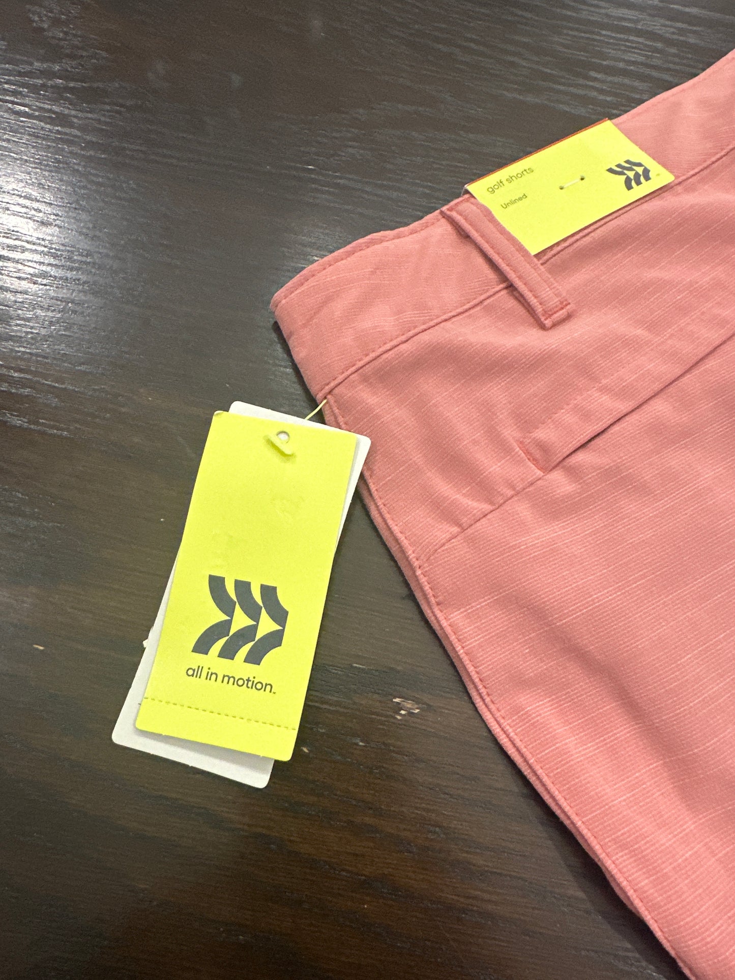 All in Motion™ Men’s Golf Shorts – 7" Inseam (Size 40), Sand / muted coral tone