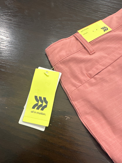 All in Motion™ Men’s Golf Shorts – 7" Inseam (Size 40), Sand / muted coral tone