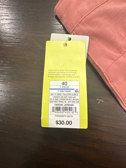 All in Motion™ Men’s Golf Shorts – 7" Inseam (Size 40), Sand / muted coral tone