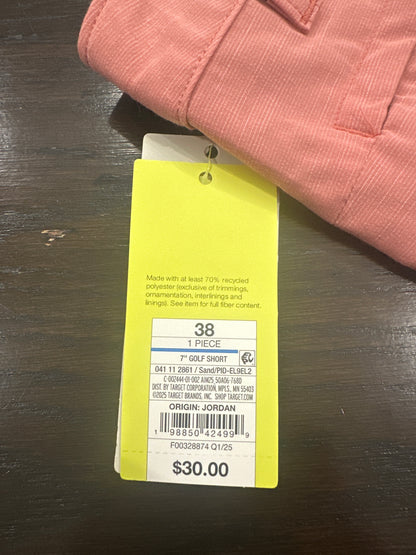 All in Motion™ Men’s Golf Shorts – 7" Inseam (Size 38), Sand / muted coral tone