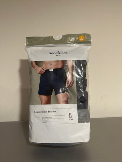Goodfellow & Co™ Classic Knit Boxers – 5-Pack (S)