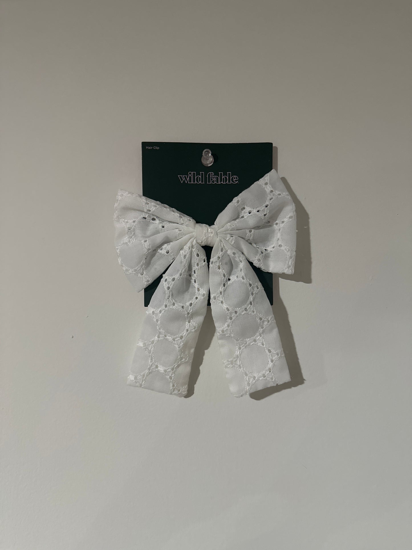 Wild Fable™ White Eyelet Bow Hair Clip