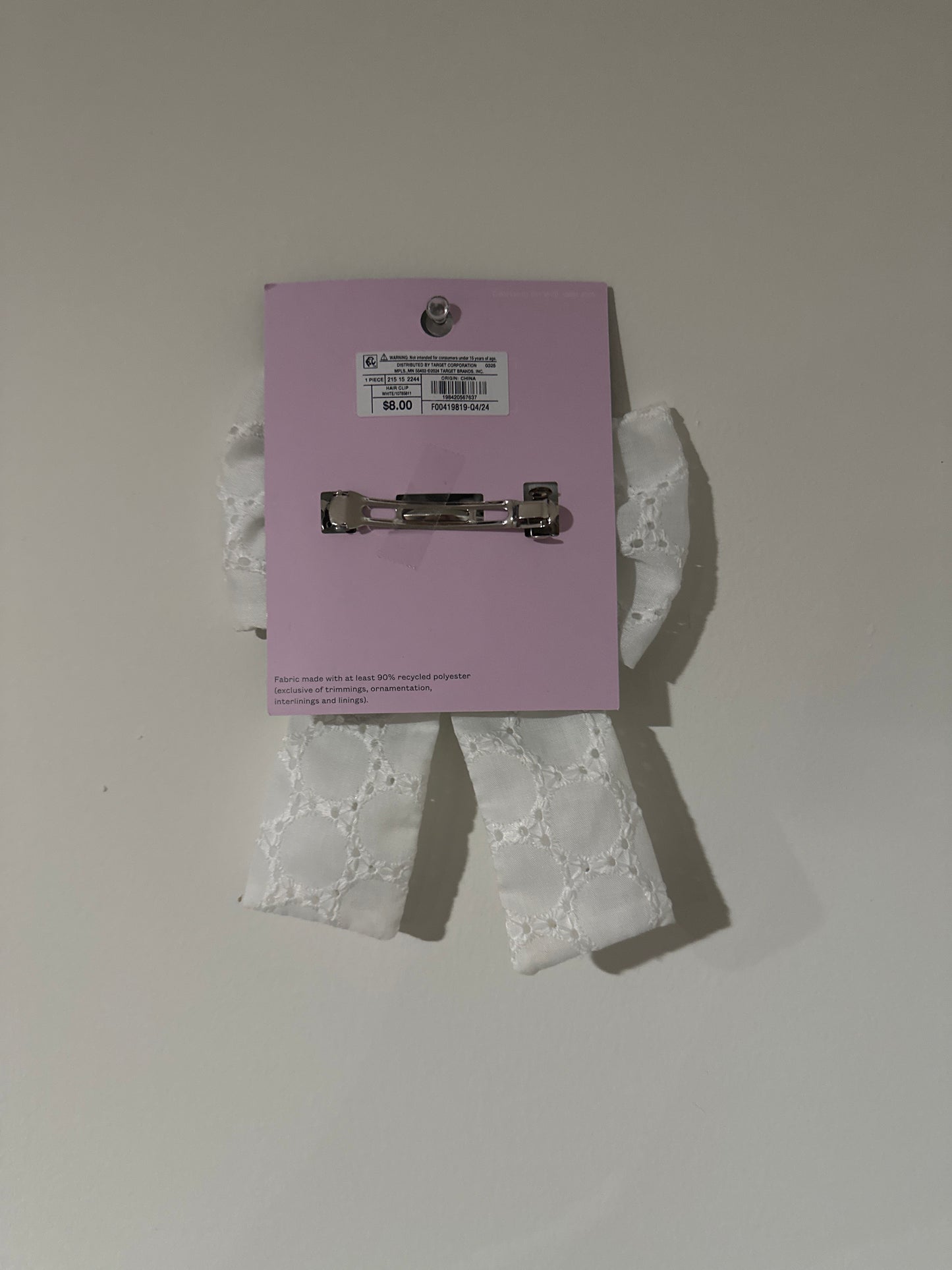 Wild Fable™ White Eyelet Bow Hair Clip