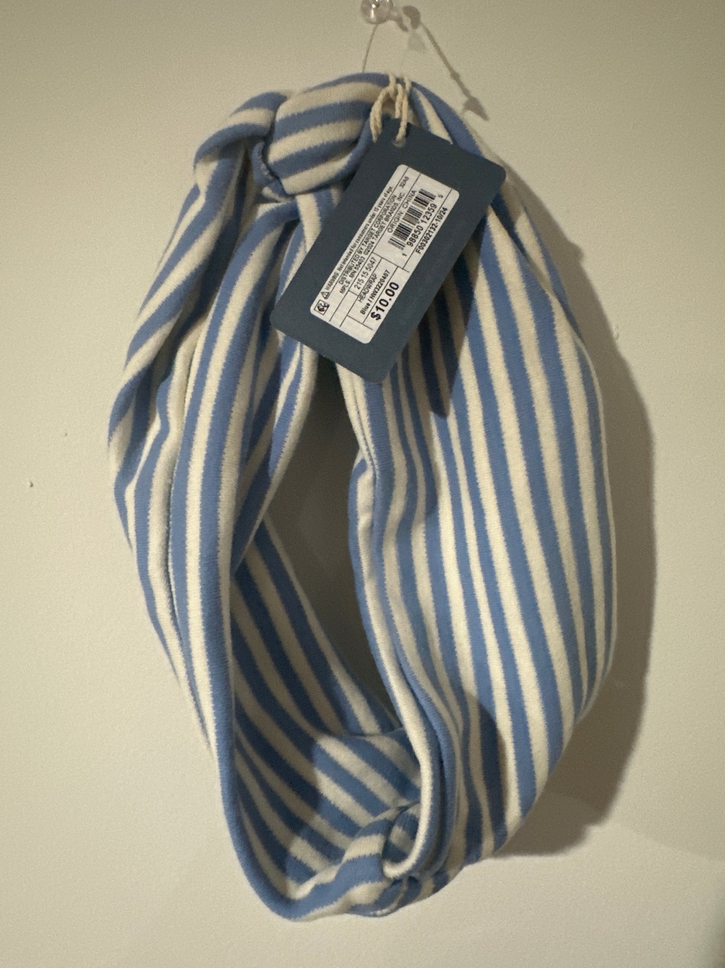 Universal Thread Striped Knit Headband – Blue & Cream Twist Style