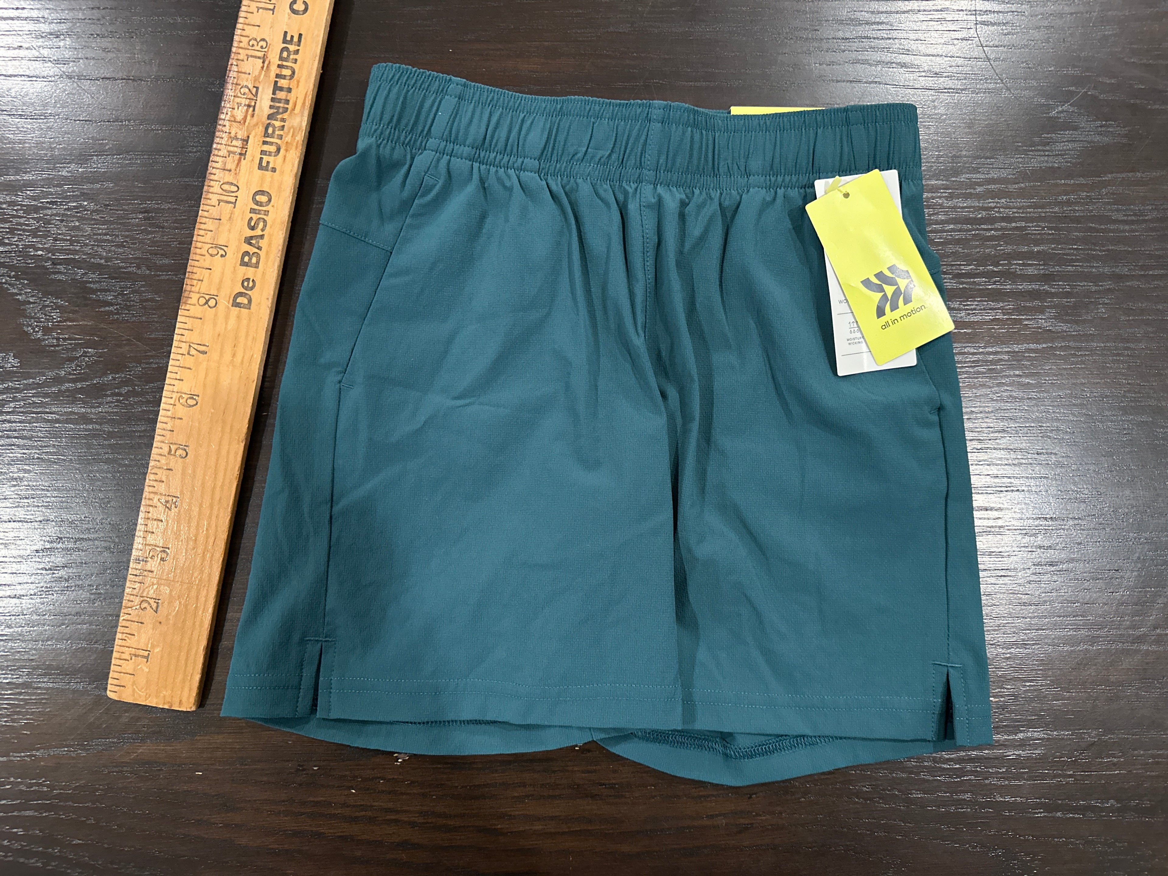 All in Motion Boys Stretch Woven Shorts Teal Blue Small