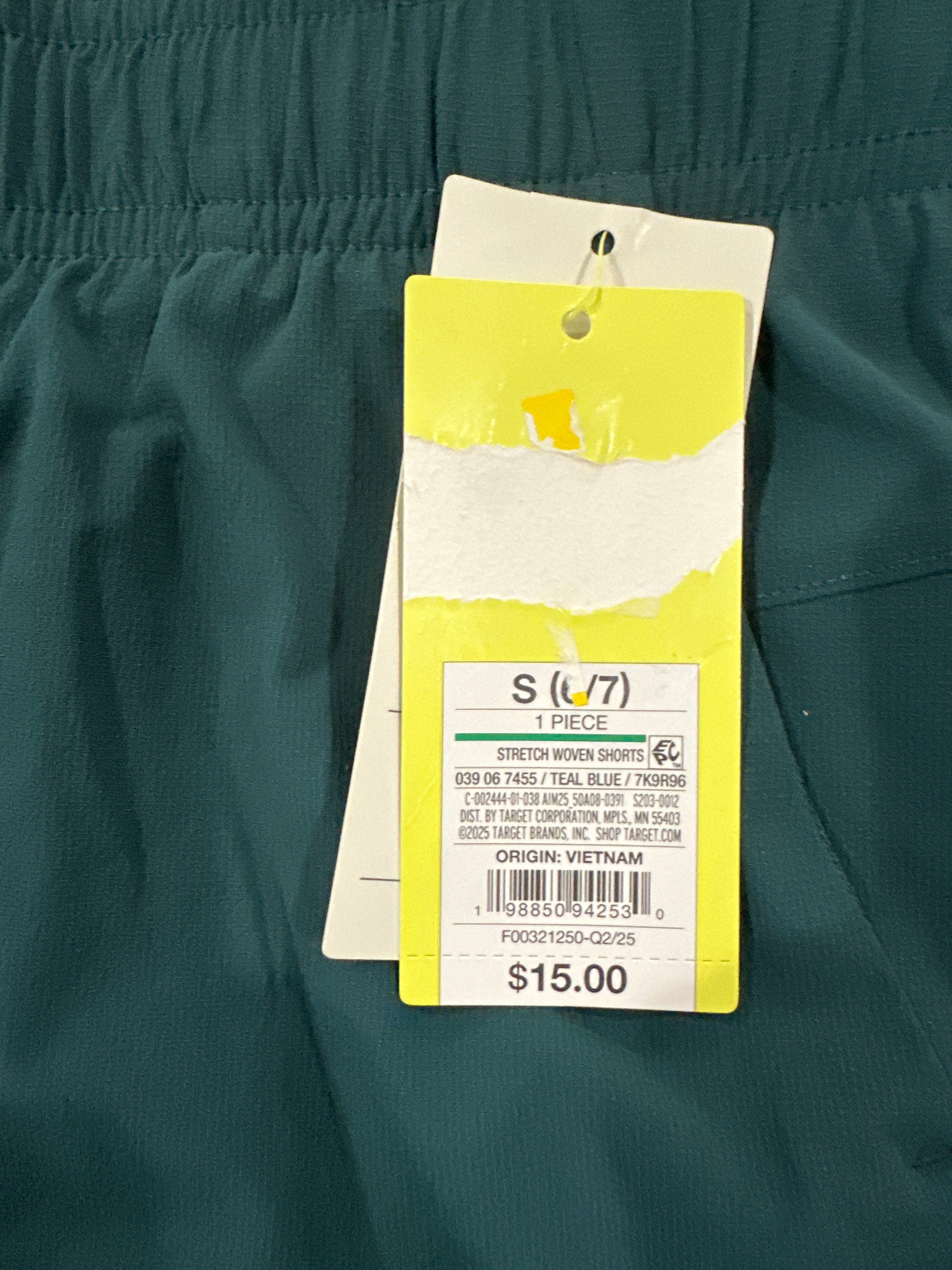 All in Motion Boys Stretch Woven Shorts Teal Blue Small
