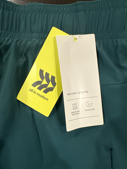 All in Motion™ Women’s Stretch Woven Shorts – Teal Blue (Size Small)