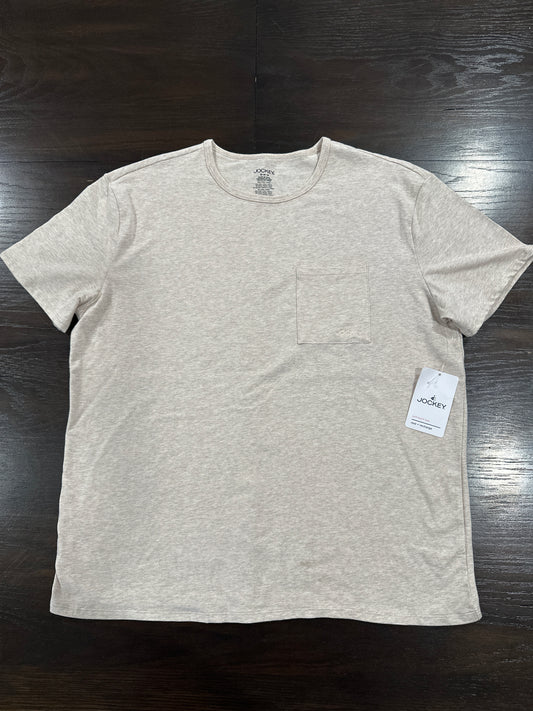 Jockey® Men’s Soft Touch Luxe Pocket T-Shirt – Heather Oatmeal (Size M)