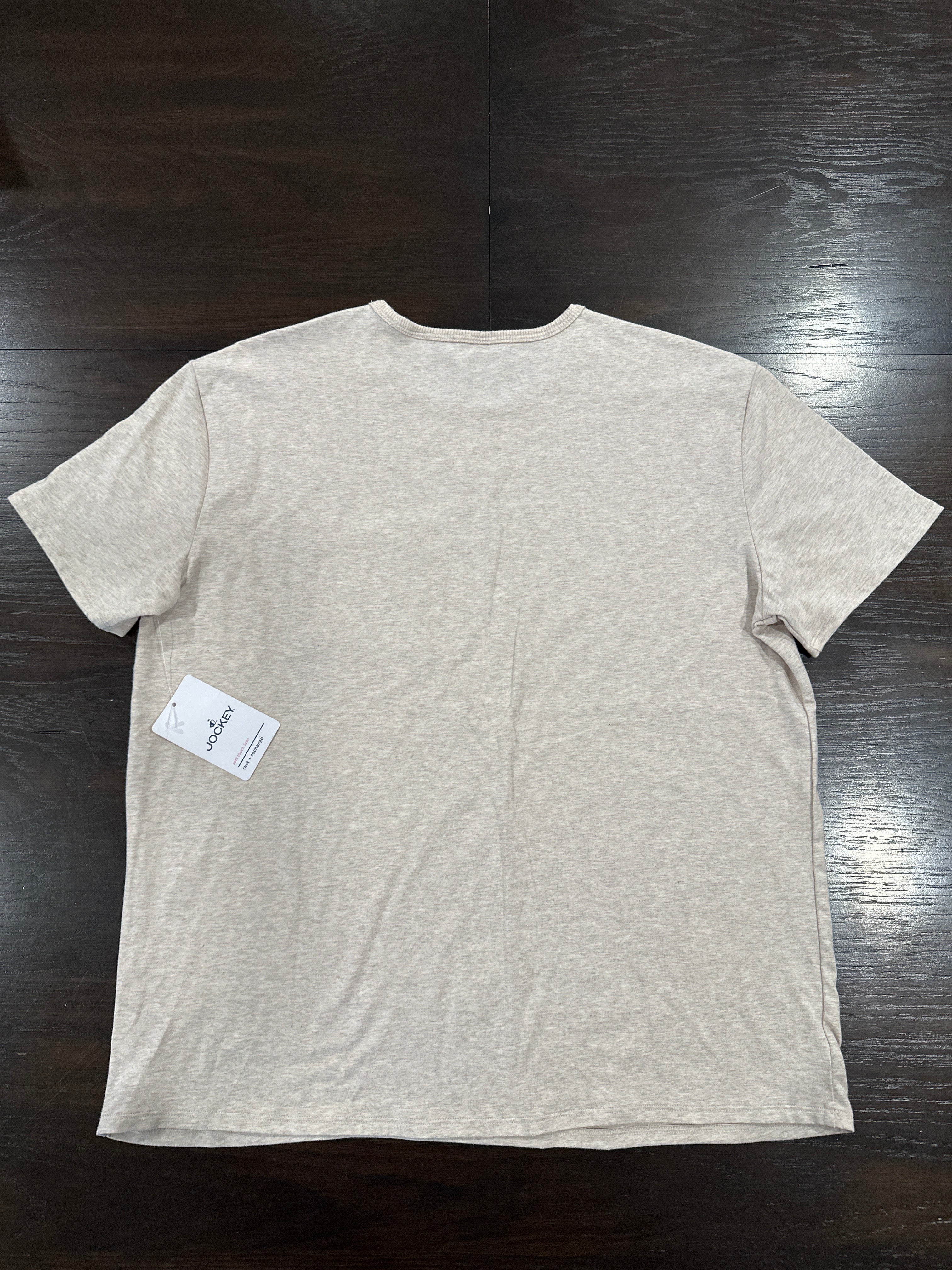 Jockey® Men’s Soft Touch Luxe Pocket T-Shirt – Heather Oatmeal (Size M)