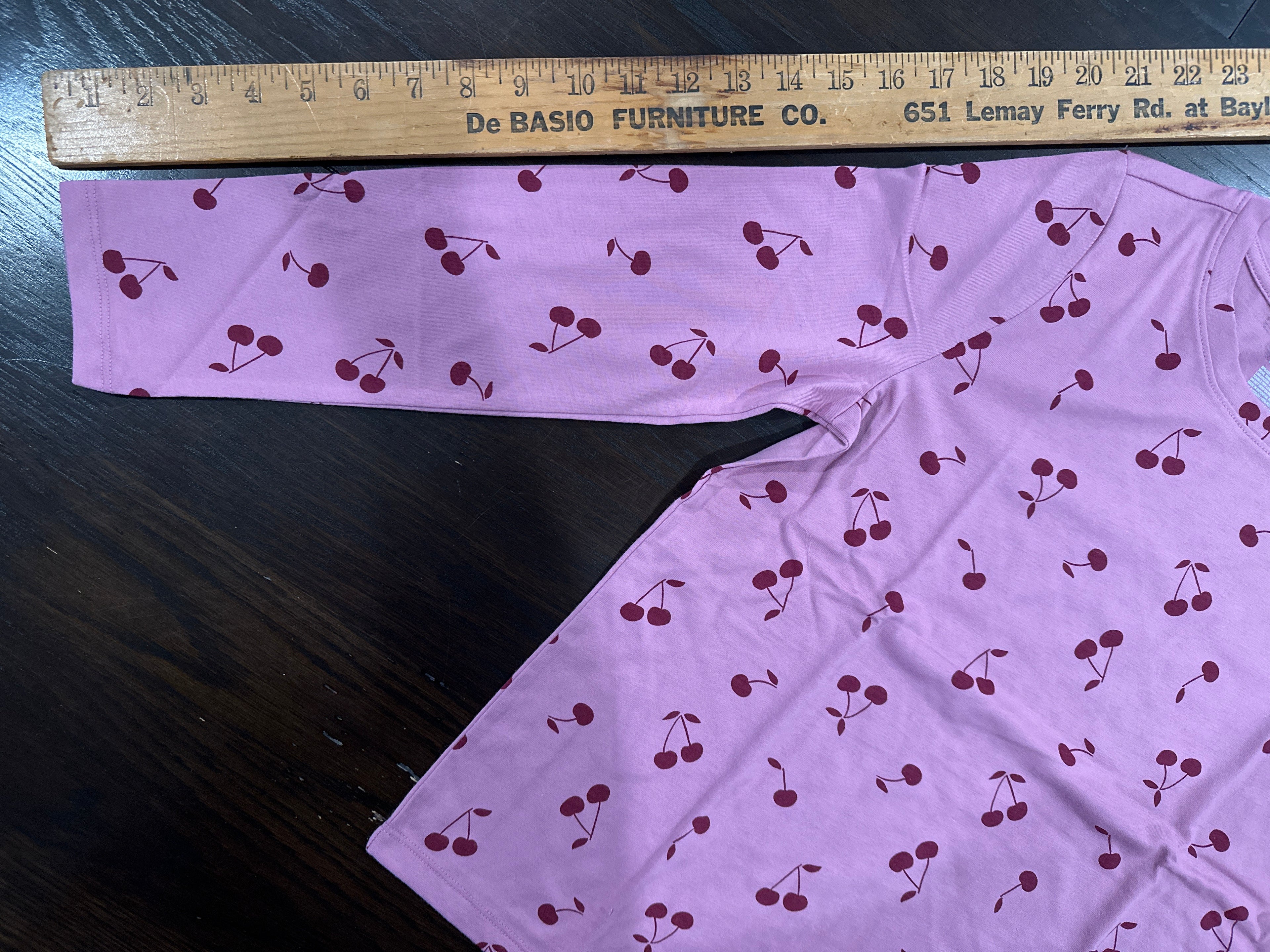 Cat & Jack Girls Long Sleeve Cherry Print Top Pink Size L 10/12