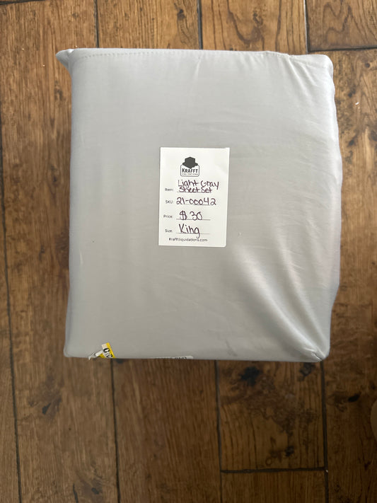 Solid Performance 400 Thread Count Sheet Set - Threshold™- King- Light Gray