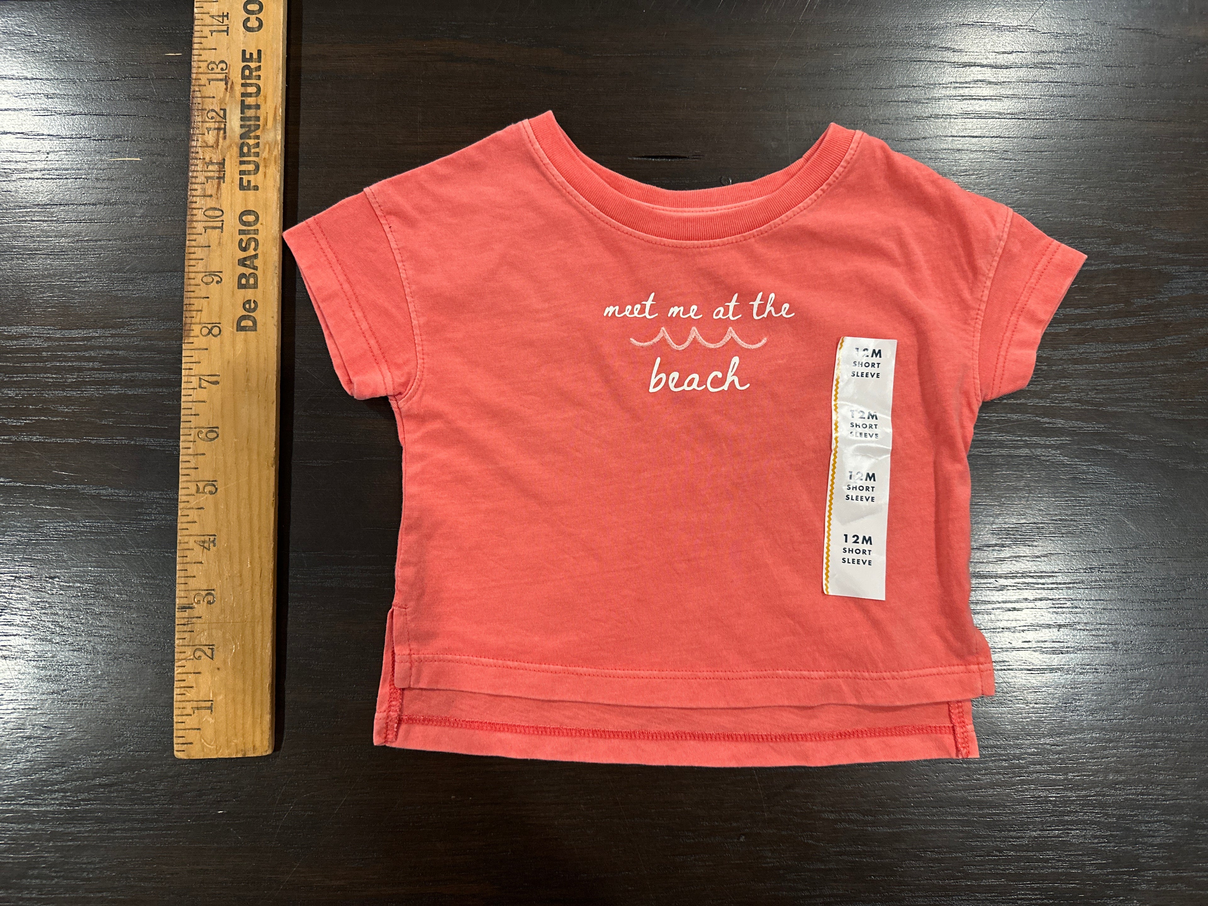 Cat & Jack® “Meet Me at the Beach” Short Sleeve Tee – Coral