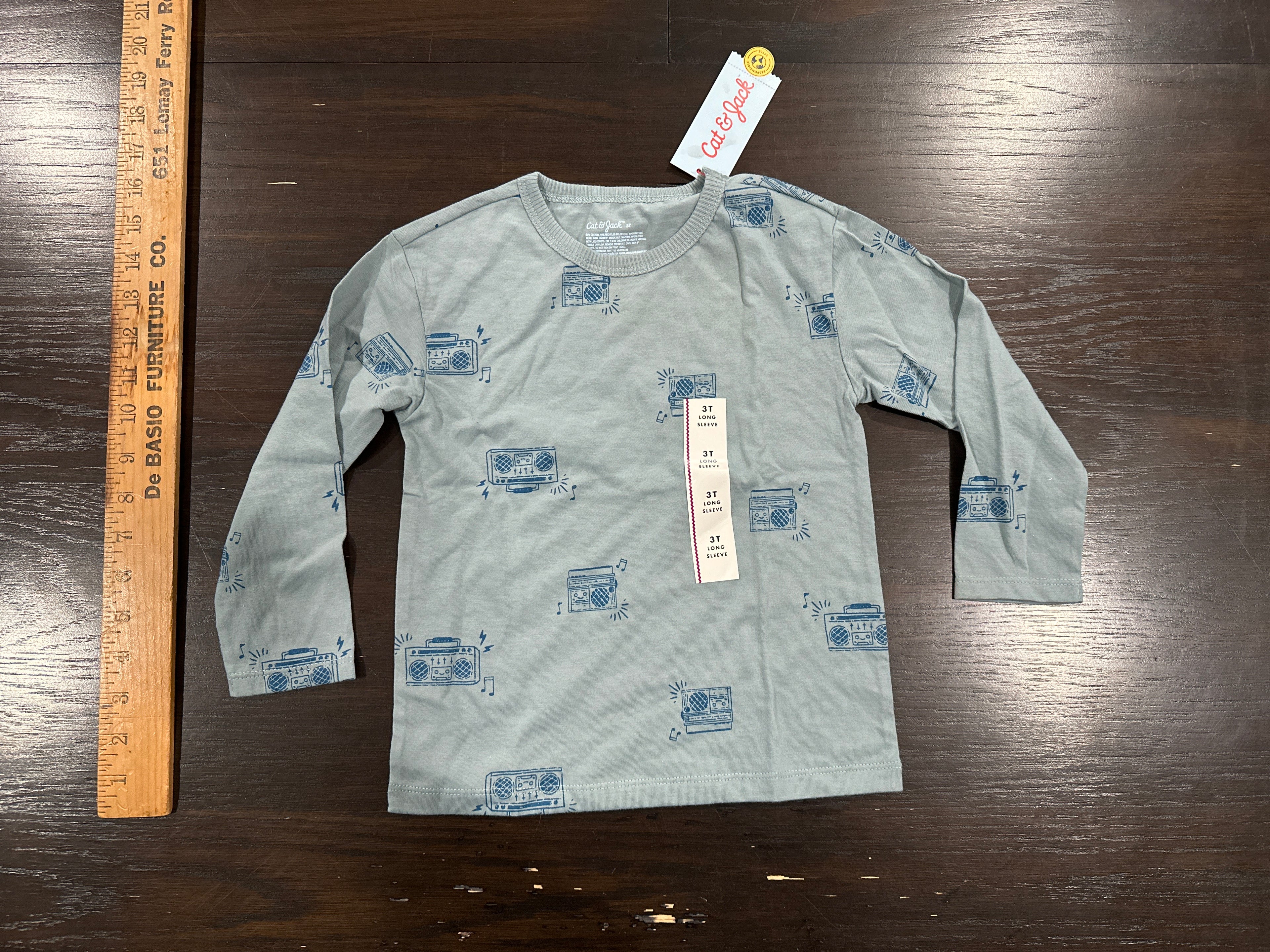 Cat & Jack™ Toddler Long Sleeve Graphic Tee – Boombox Print (3T)