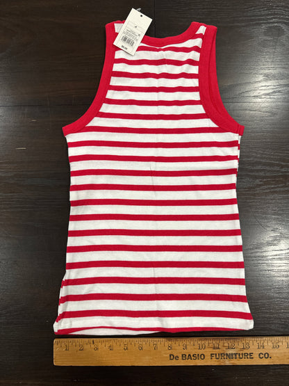 A New Day Red & White Striped Ribbed Tank Top – Women's Size M