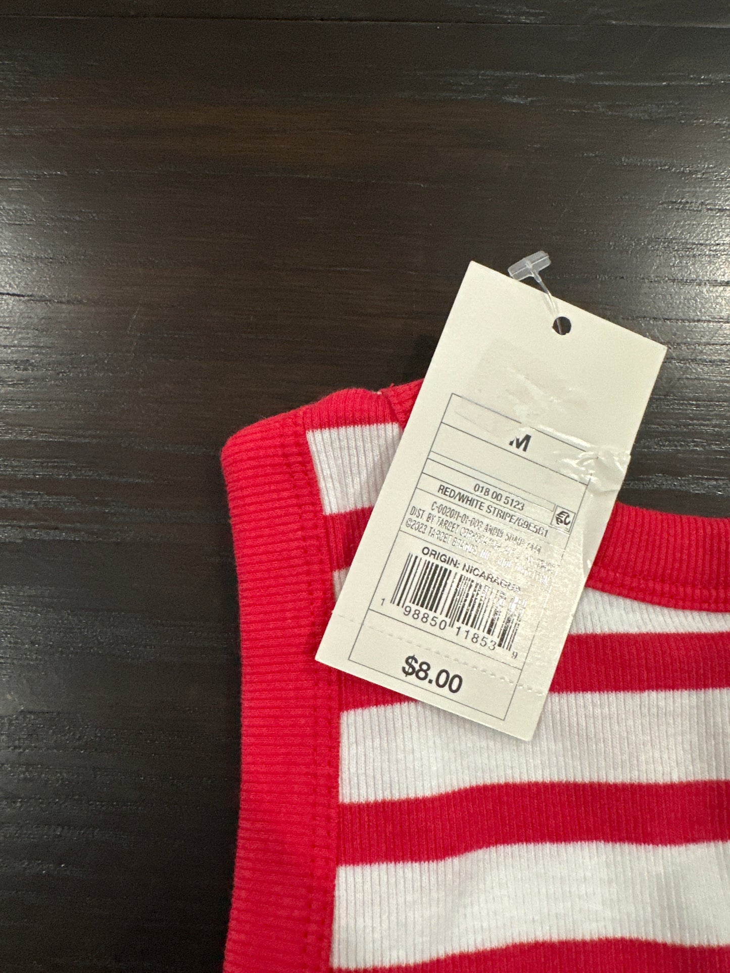 A New Day Red & White Striped Ribbed Tank Top – Women's Size M