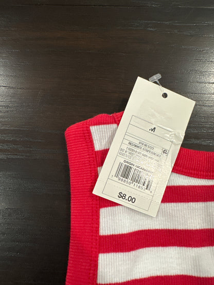 A New Day Red & White Striped Ribbed Tank Top – Women's Size M