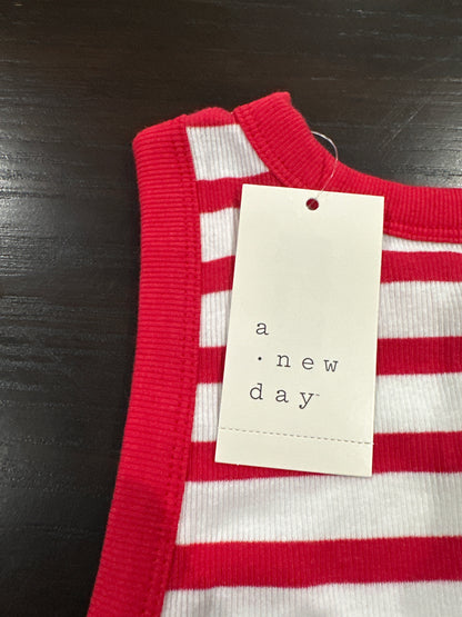 A New Day Red & White Striped Ribbed Tank Top – Women's Size M