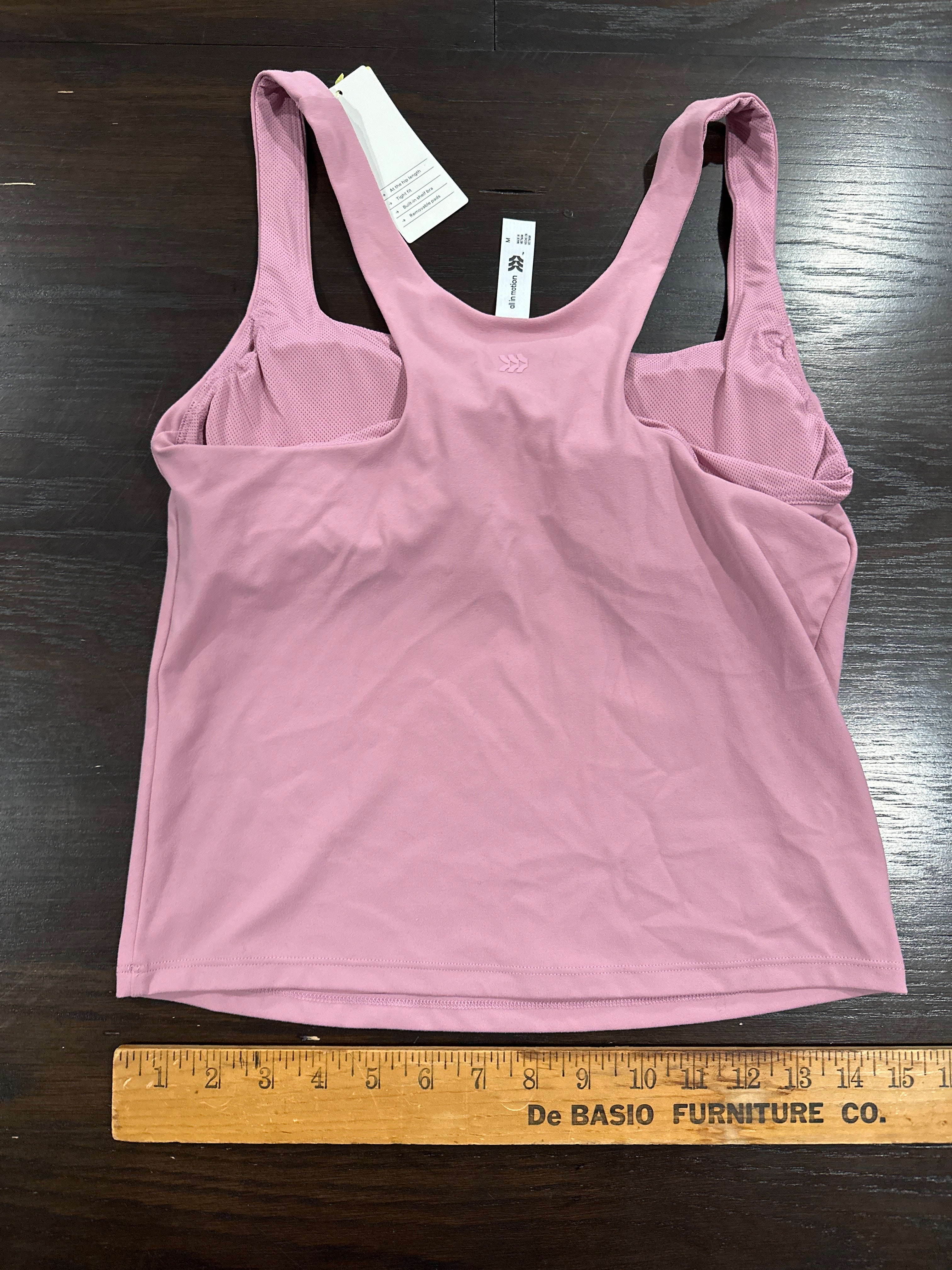 All in Motion Women’s Everyday Soft Tank Top Mauve Size M Built-In Bra