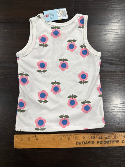Cat & Jack Toddler Girl Tank Top Floral Print Cream Pink Blue Size 3T