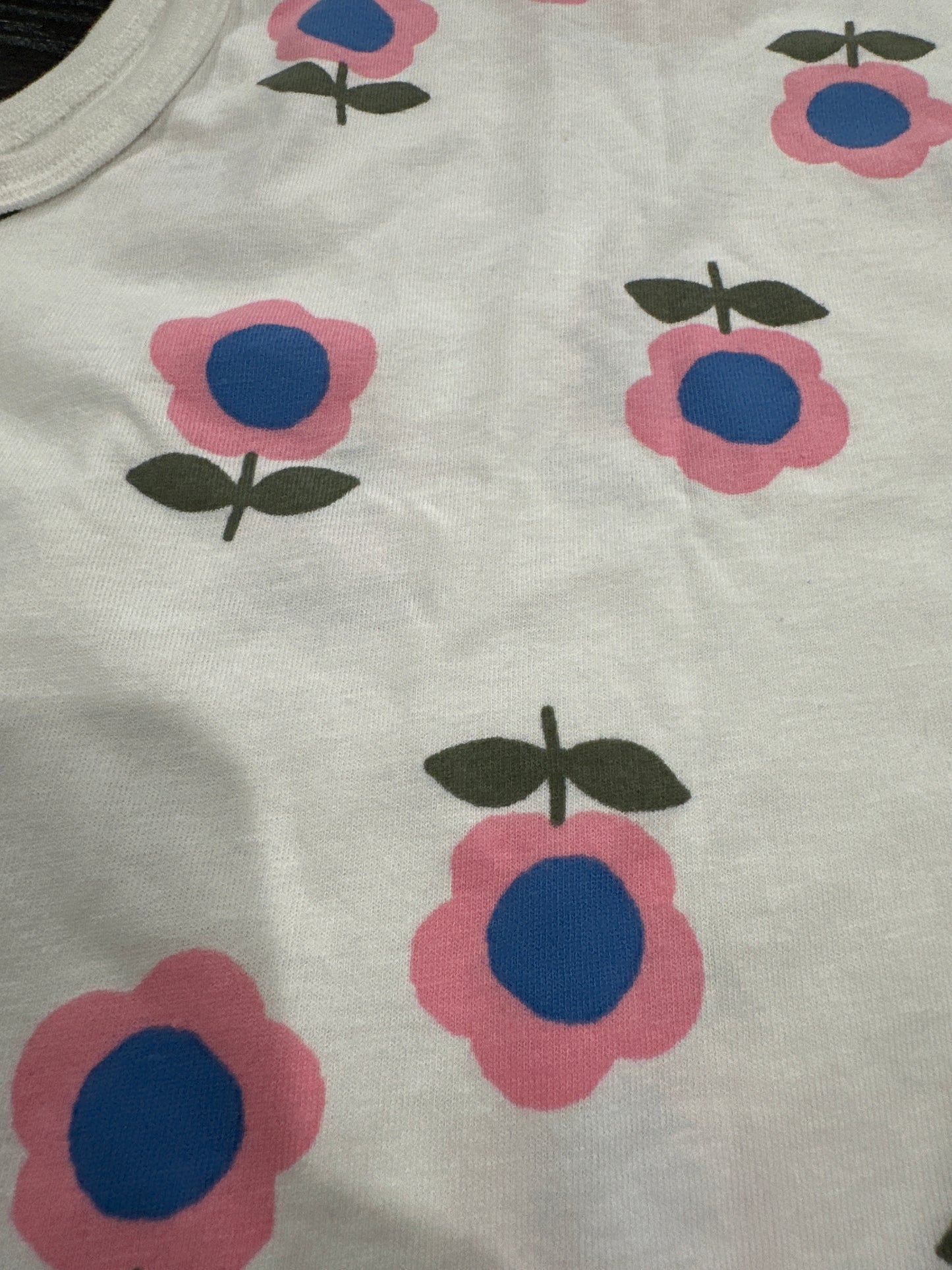 Cat & Jack Toddler Girl Tank Top Floral Print Cream Pink Blue Size 3T