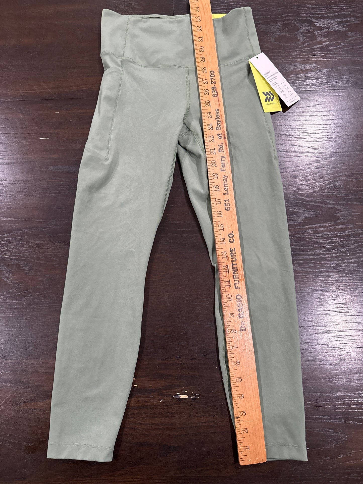 All in Motion Dynamic Flex Pocketed Leggings Women’s M High Rise 7/8 Olive