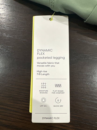 All in Motion Dynamic Flex Pocketed Leggings Women’s M High Rise 7/8 Olive