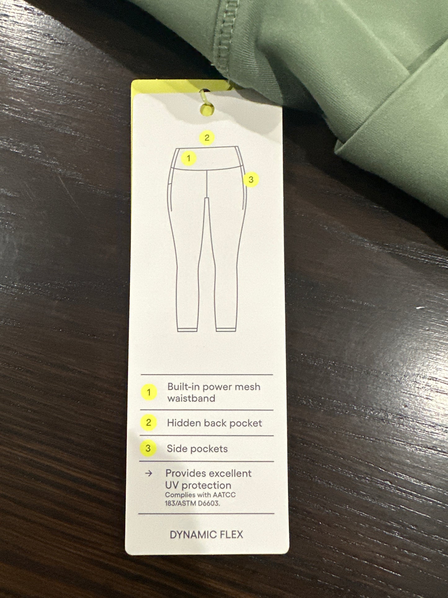 All in Motion Dynamic Flex Pocketed Leggings Women’s M High Rise 7/8 Olive