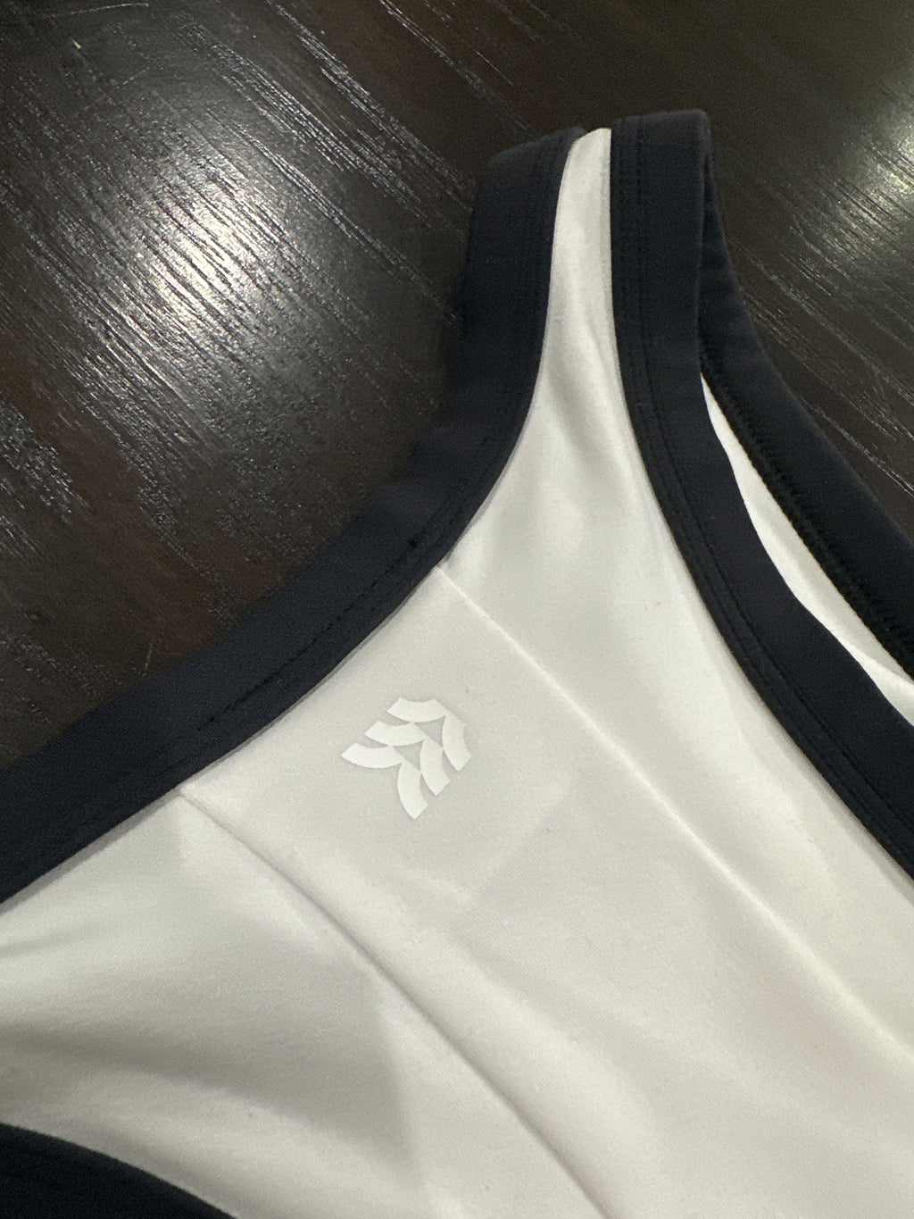 All In Motion Women's High Neck Tank Top White Black Trim