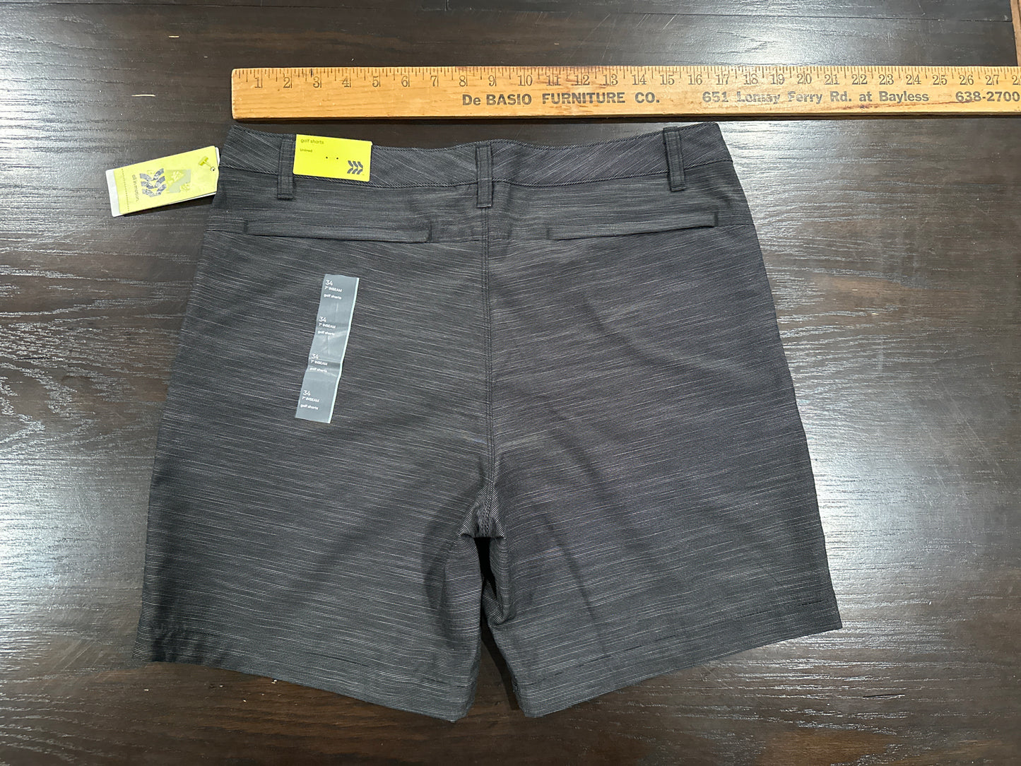 All in Motion Golf Shorts Men’s 34 Black 7” Inseam Stretch Moisture Wicking