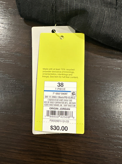 All in Motion Men’s Golf Shorts Size 38 Black 7” Inseam Unlined Stretch