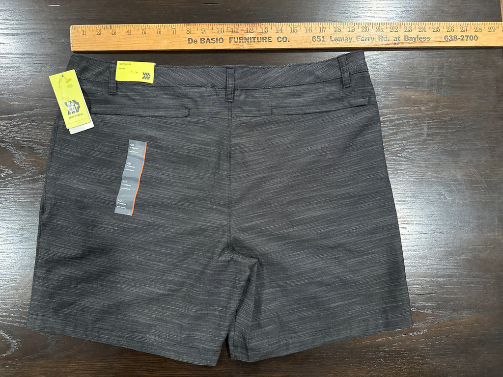All in Motion Men’s Golf Shorts Size 40 Black 7” Inseam Stretch Quick Dry