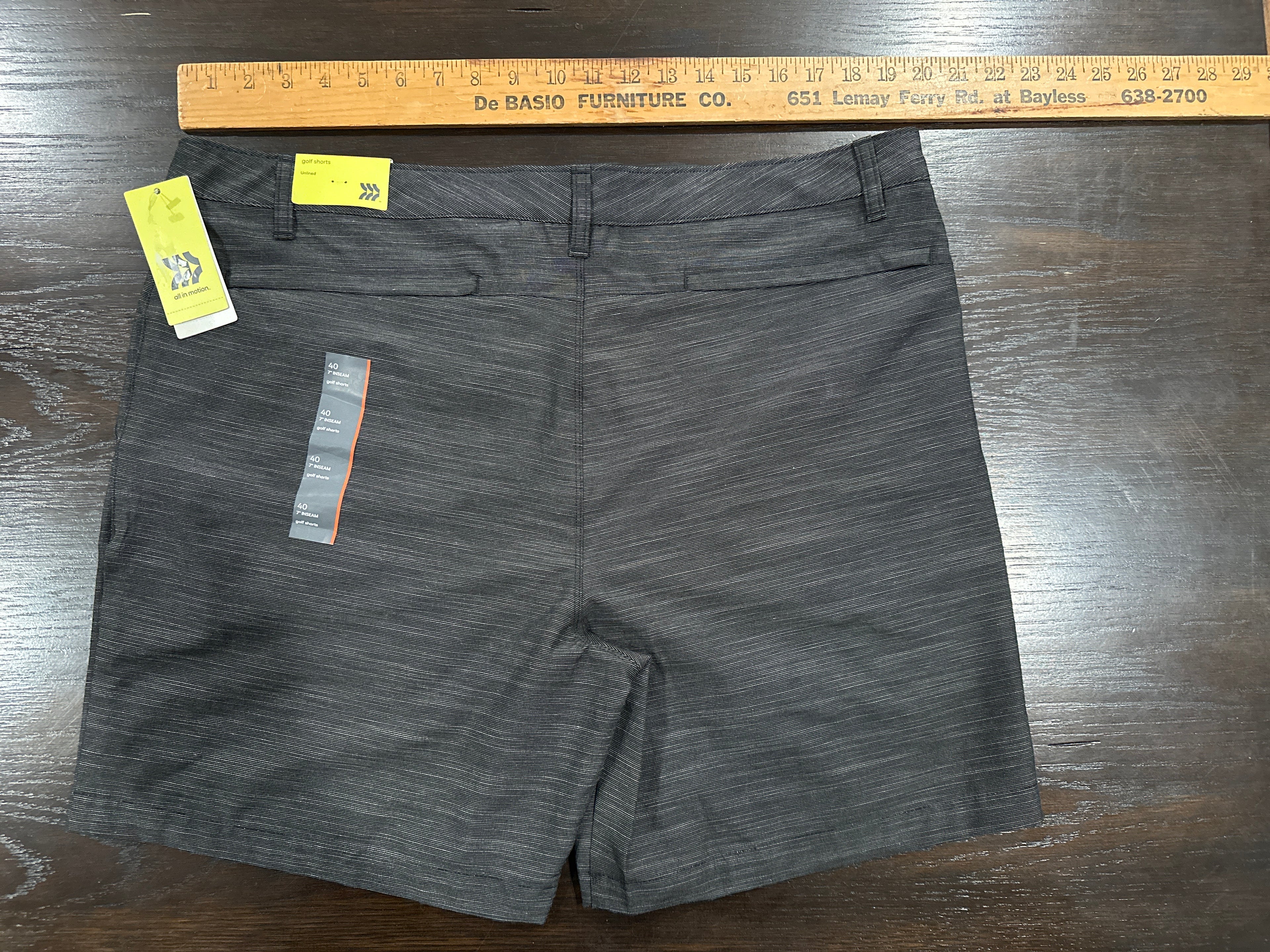 All in Motion Men’s Golf Shorts Size 40 Black 7” Inseam Stretch Quick Dry