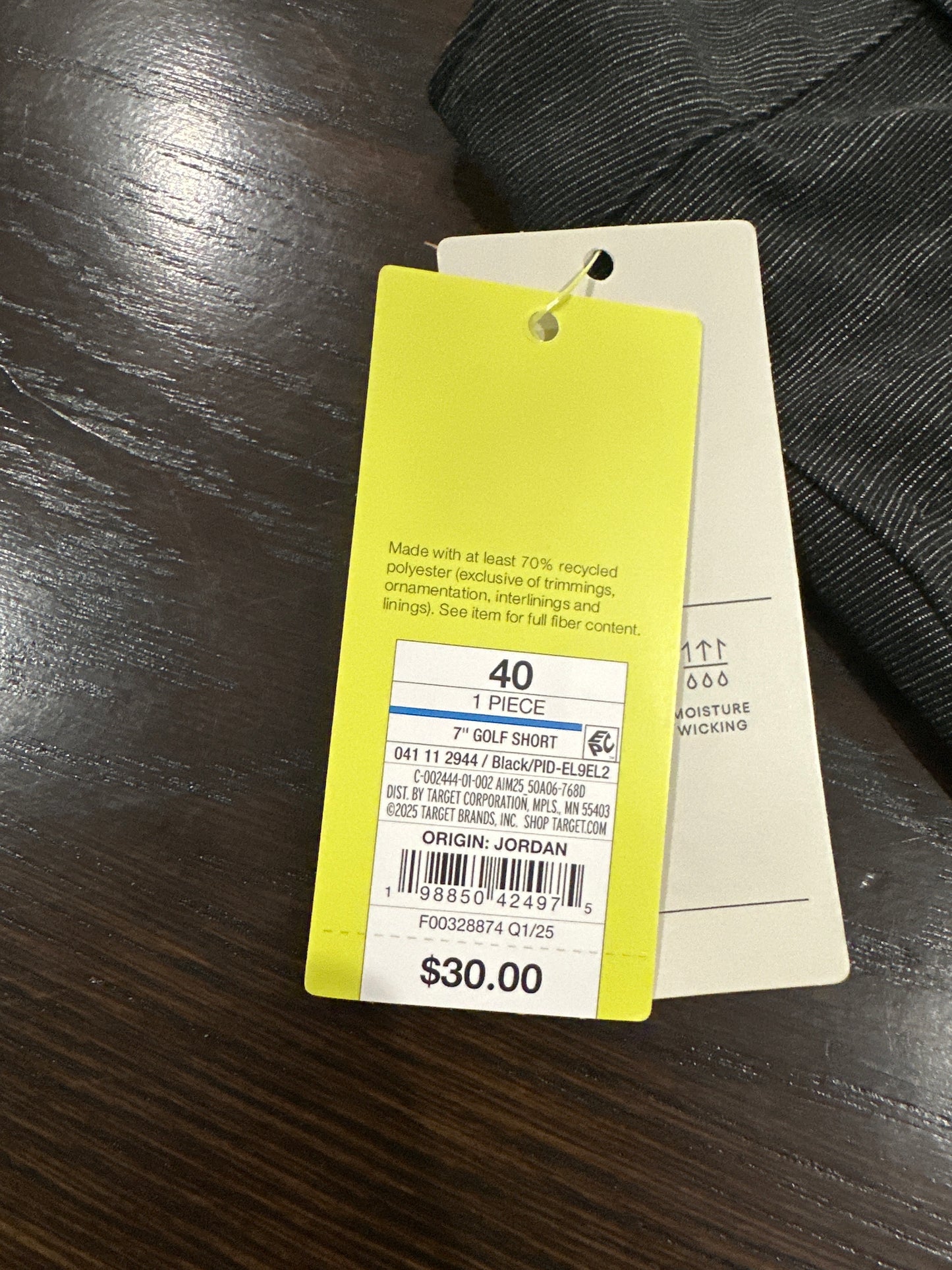 All in Motion Men’s Golf Shorts Size 40 Black 7” Inseam Stretch Quick Dry