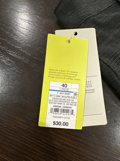 All in Motion Men’s Golf Shorts Size 40 Black 7” Inseam Stretch Quick Dry