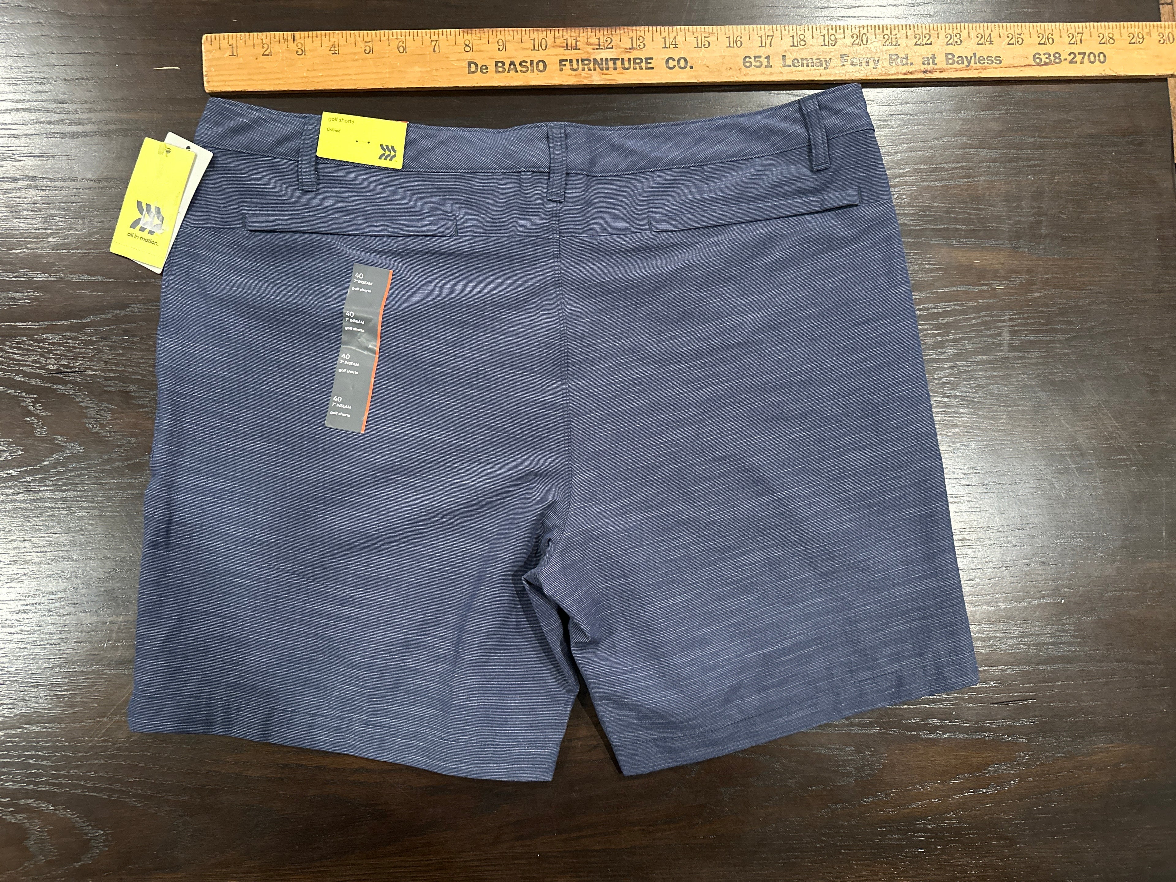 All in Motion Men’s Golf Shorts Size 40 Dark Blue 7” Inseam Unlined Stretch