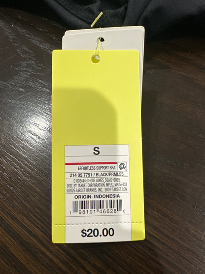 All in Motion™ Effortless Support Sports Bra – Black (Size Small)