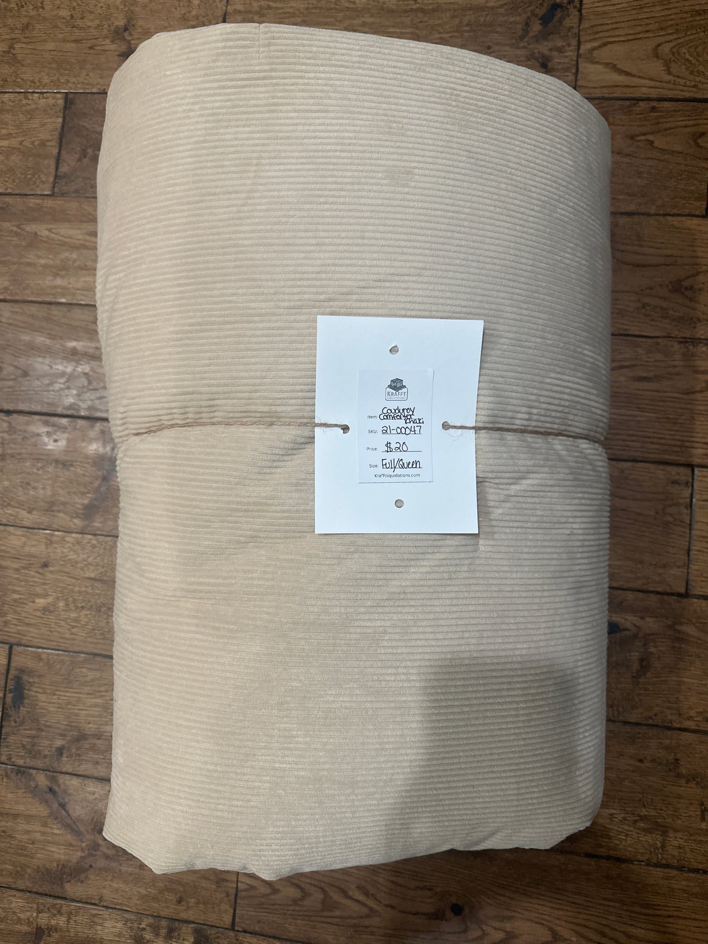 Corduroy Plush Comforter - Room Essentials™-Khaki-Full/Queen