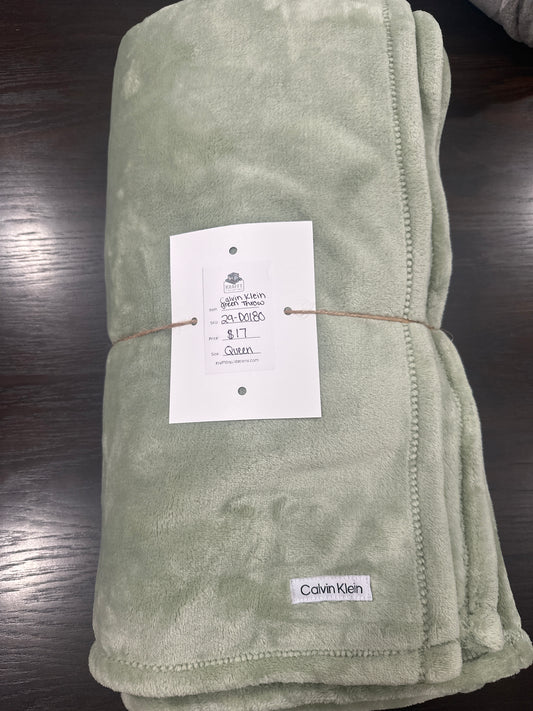 Calvin Klein Green Throw Blanket