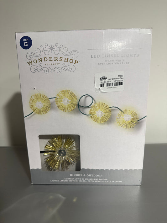 Wondershop™ LED Tinsel Lights – Warm White (20-Count Set)