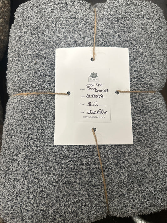 Cozy Knit Throw Blanket - Threshold™-Charcoal